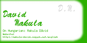 david makula business card