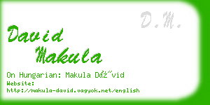 david makula business card